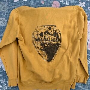 Gildan Mustard Bear Graphic Crewneck Sweater